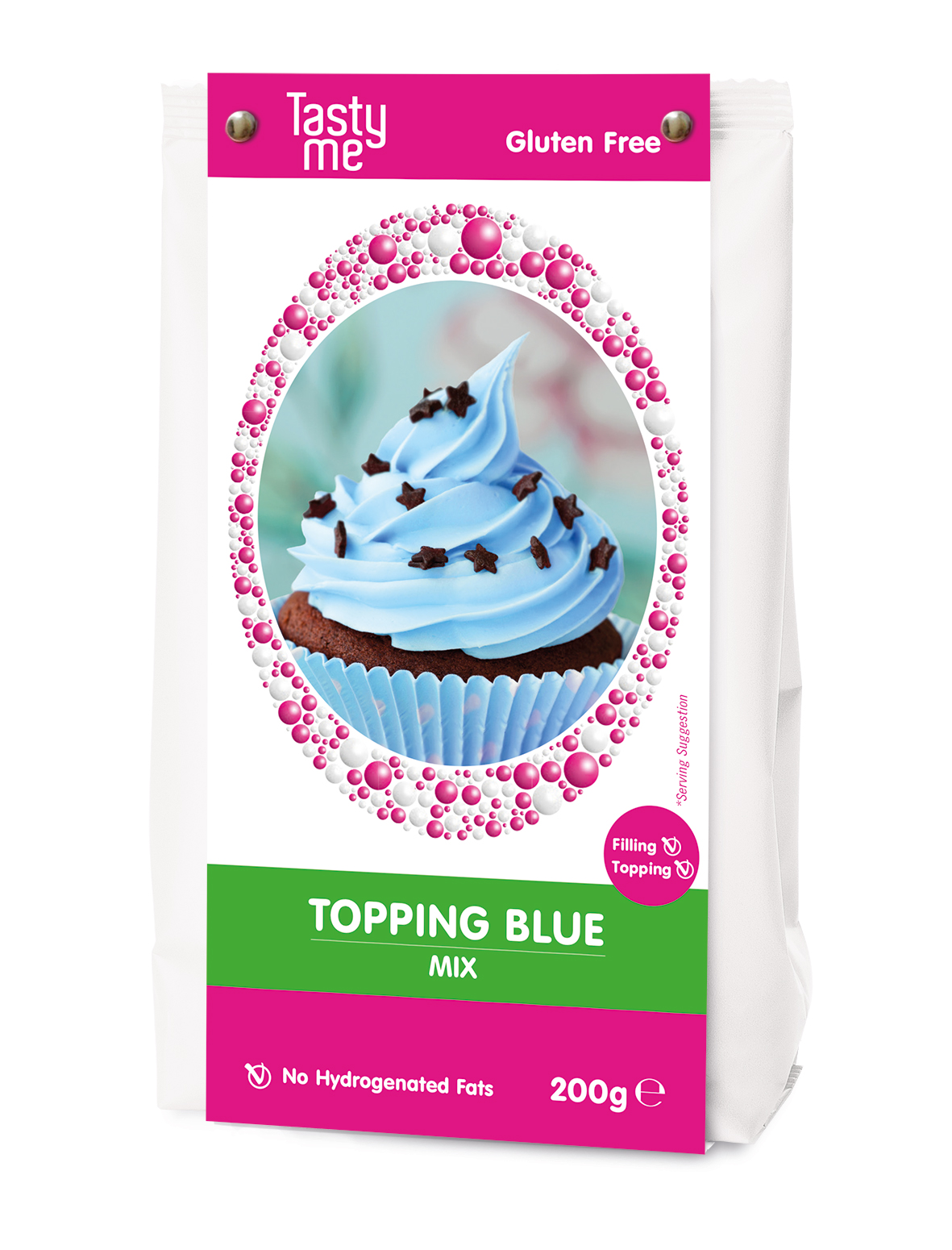 Topping crème licht blauw mix 200g - glutenvrij 