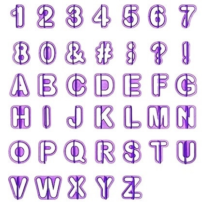 Uitsteker alfabet en cijfers 40st